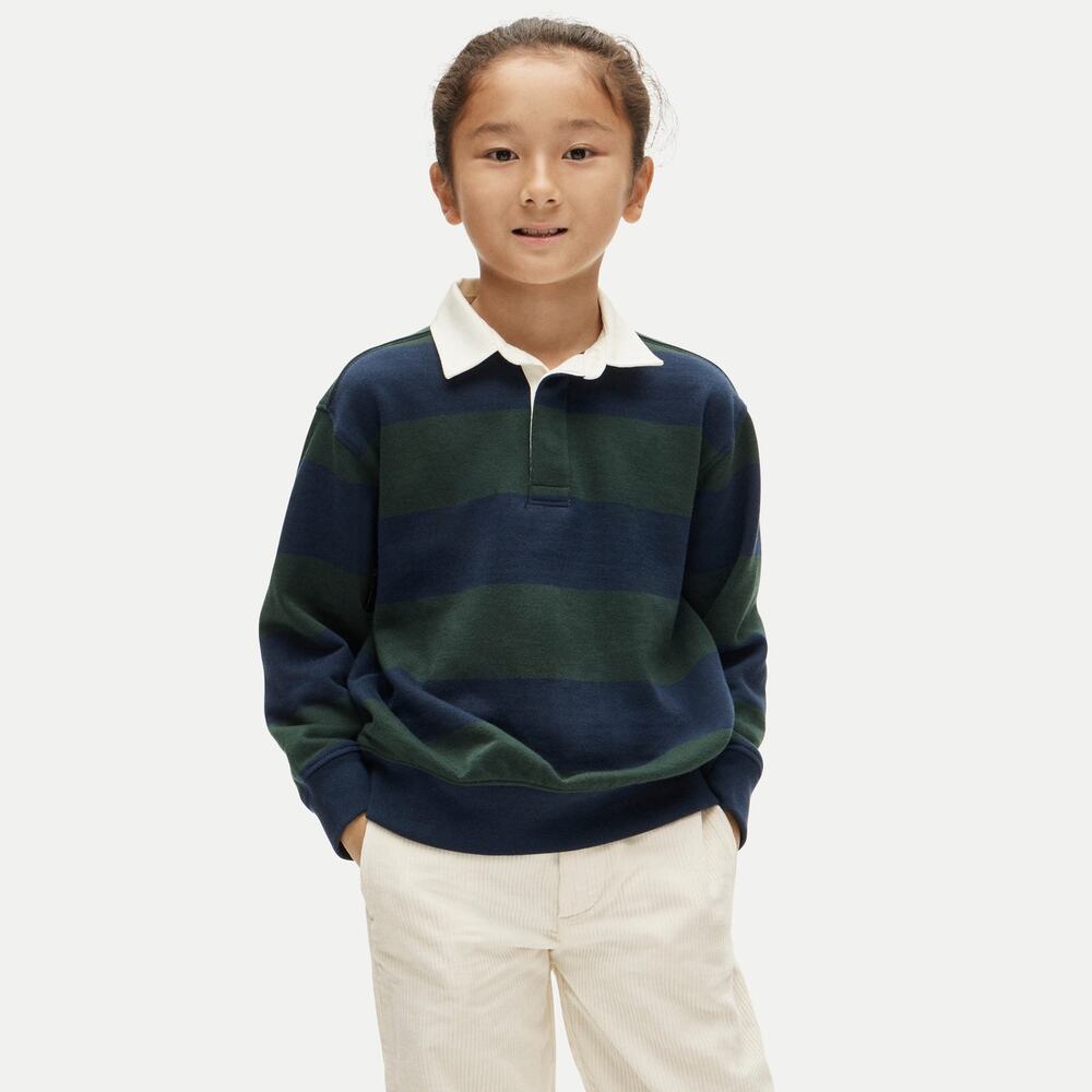 J.Crew Crewcuts Kid's Varsity Rugby Sweatshirt Striped Terry Size XL (12-13) NWT